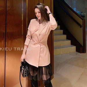 Oversize Blazer Suit Jacket Nude Pink Small/Medium